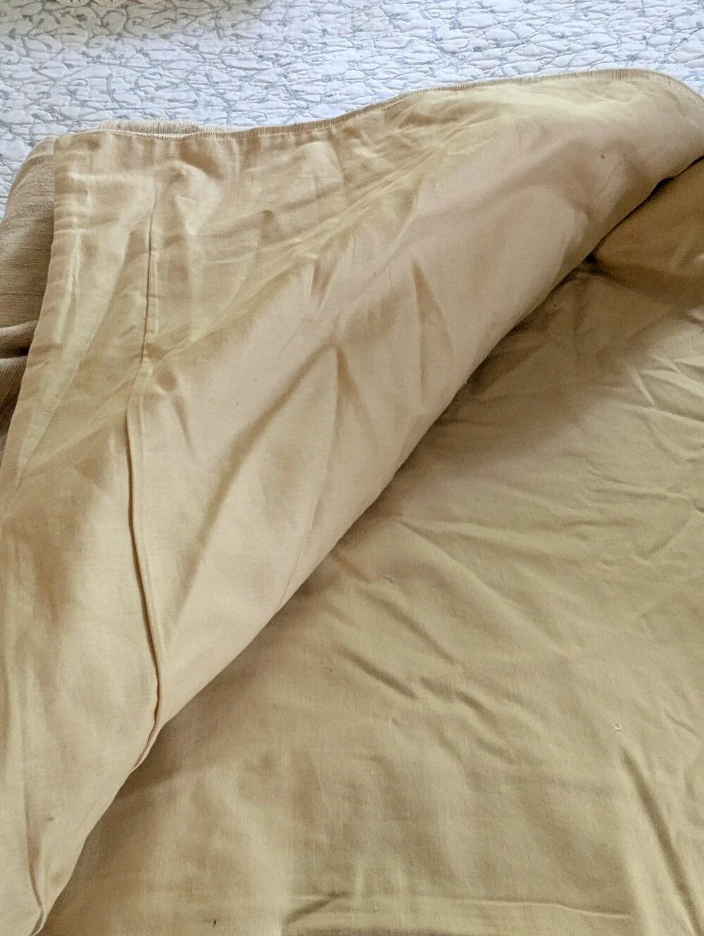 Donna Karen gold raw silk duvet cover in king